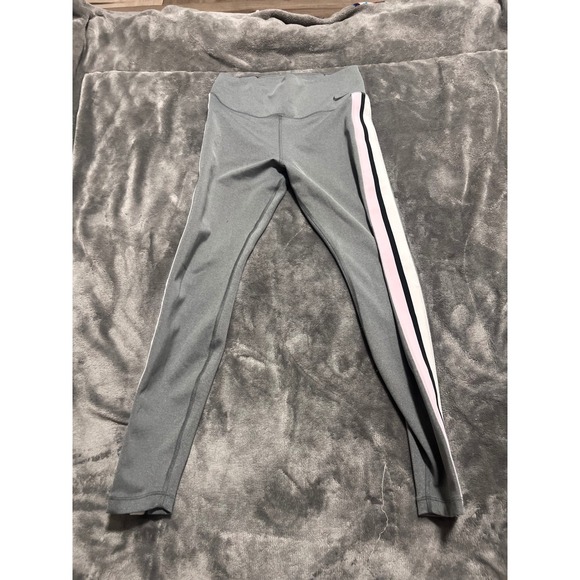 Nike Pants - Nike‎ Dri-FIT Womens Gray High Rise Side Stripe Athletic Leggings Size M